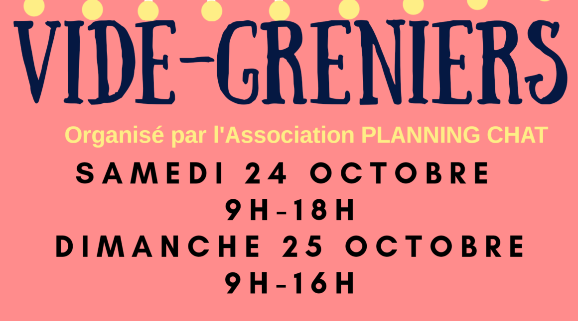 Vide greniers les 24 et 25 octobre 2020 à La Rochelle